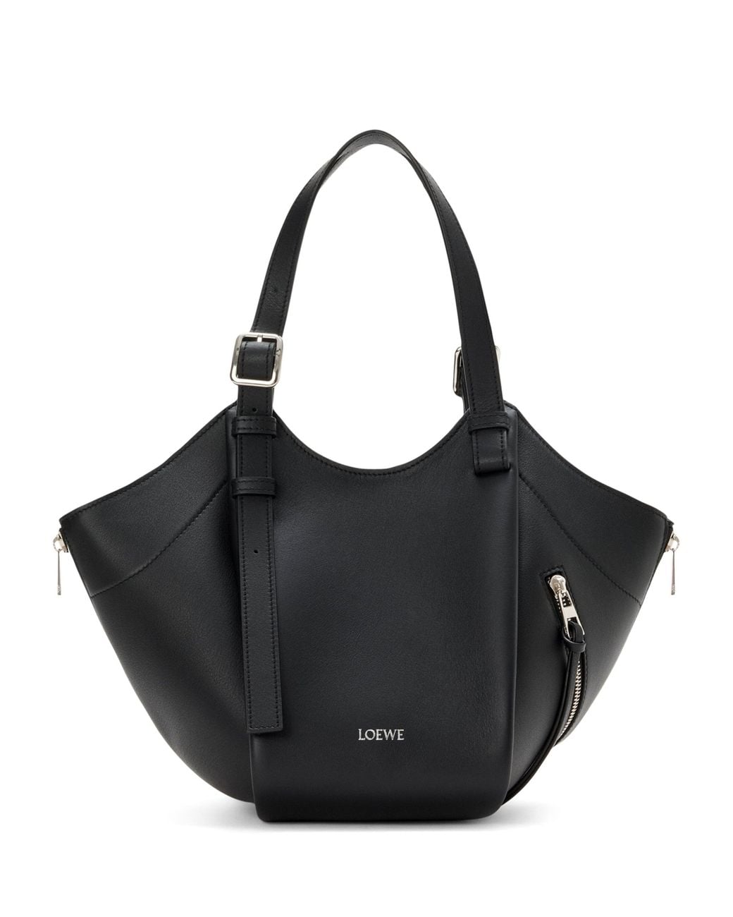 Loewe Black Leather Hammock Flip Tote Bag