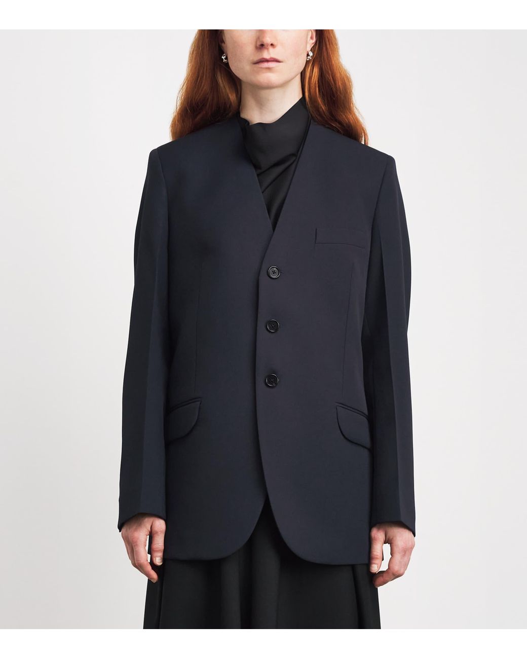 Jil Sander Blue Wool Gabardine Blazer