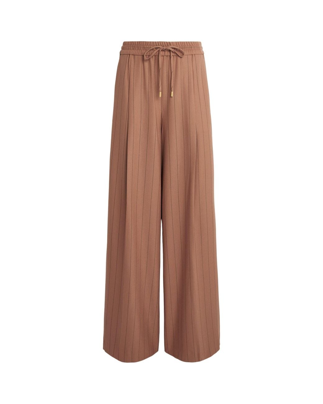 L'Agence Brown Stripe Connie Wide-Leg Trousers