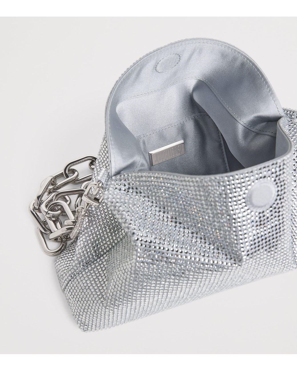 Judith Leiber Gray Crystal Bowie Shoulder Bag