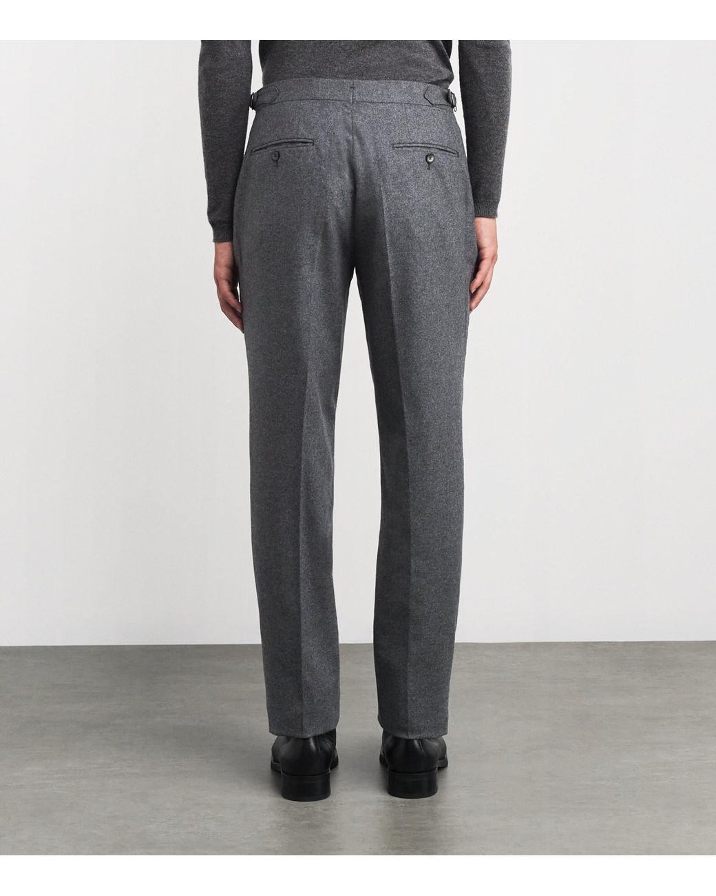 Isaia Gray Wool-Cashmere Tailored Trousers for men