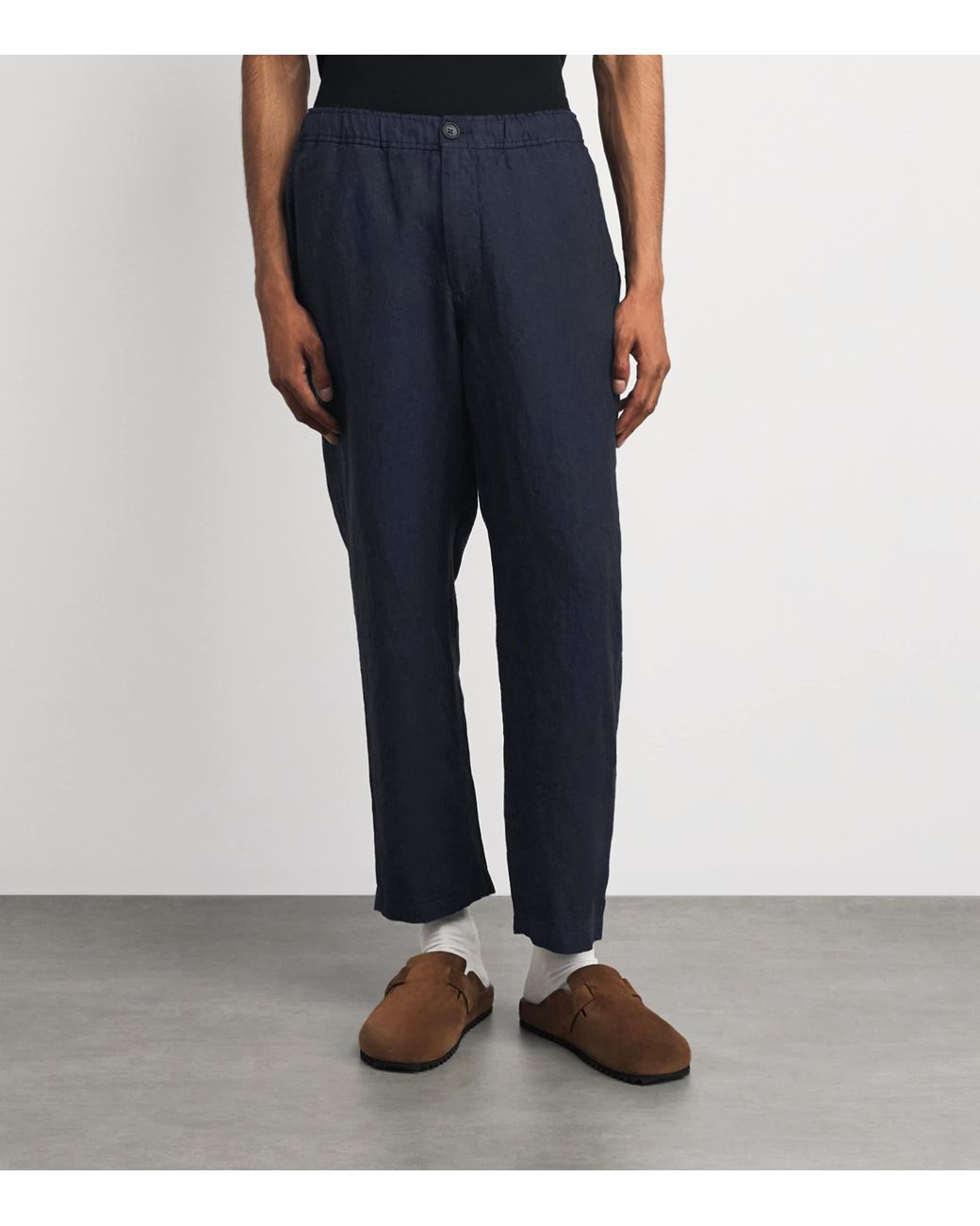 Wax London Blue Linen Kurt Chinos for men