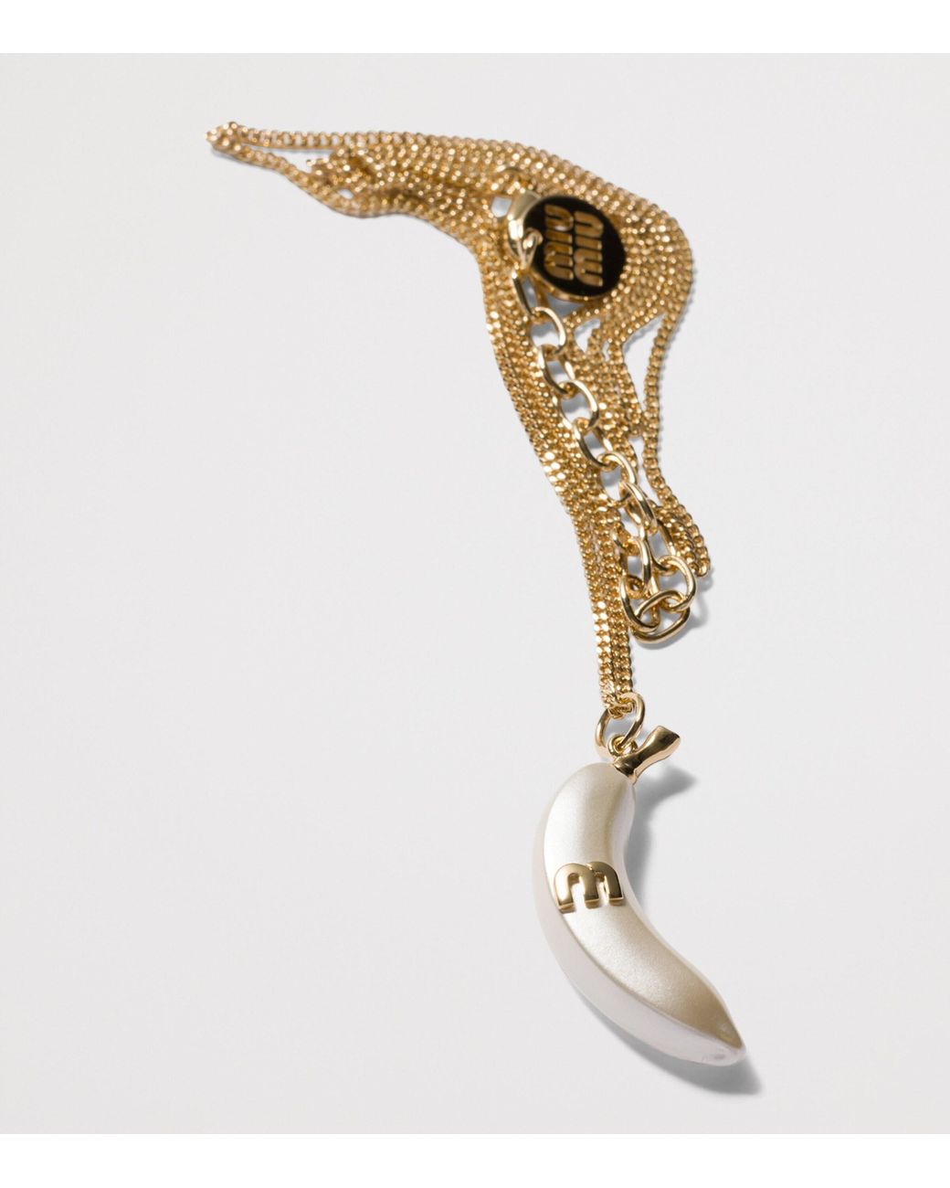 Miu Miu Metallic Pearlised Pendant Necklace