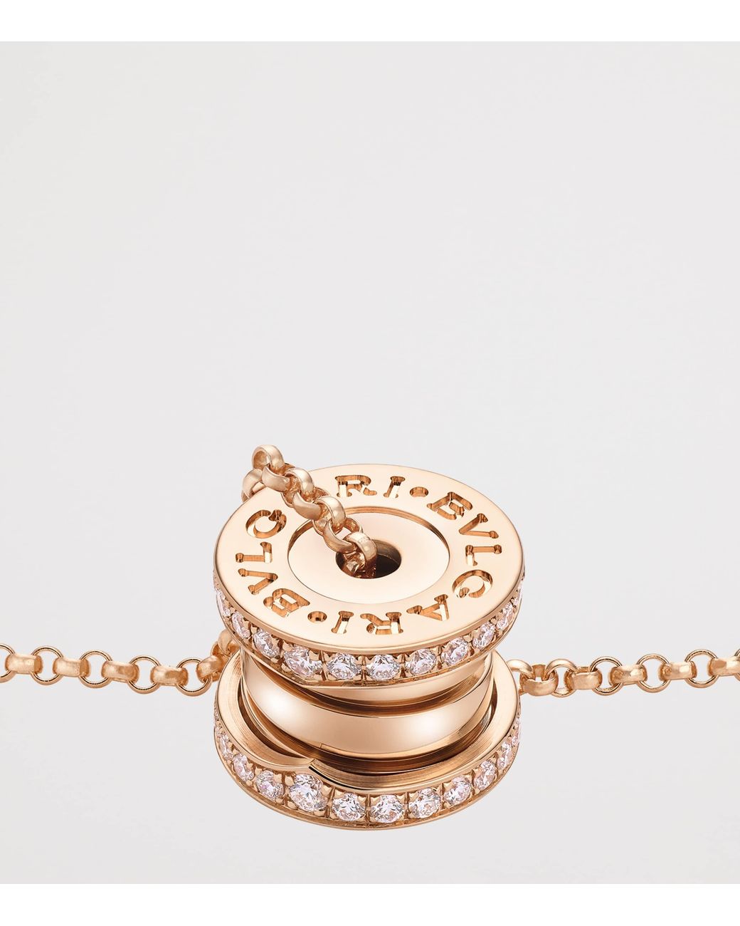 BVLGARI Metallic And Diamond B.Zero1 Pendant Necklace