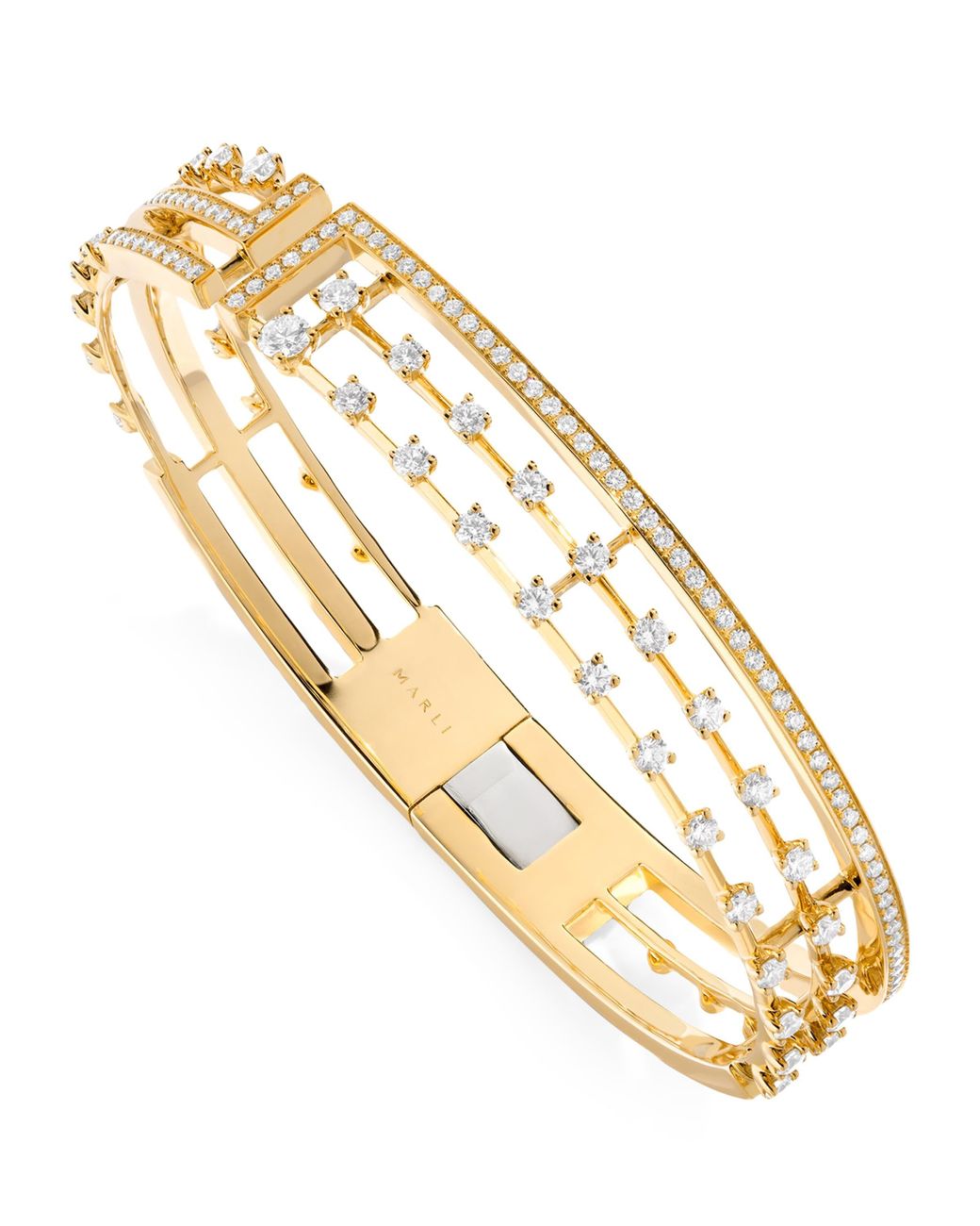 Marli New York Metallic Large And Diamond Avenues Bangle