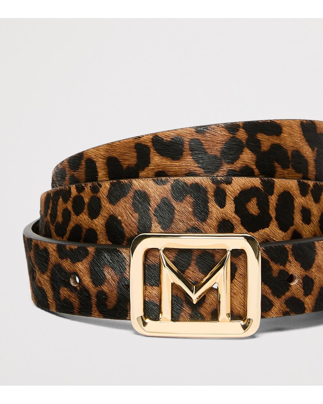Marella White Leather Leopard Print Belt