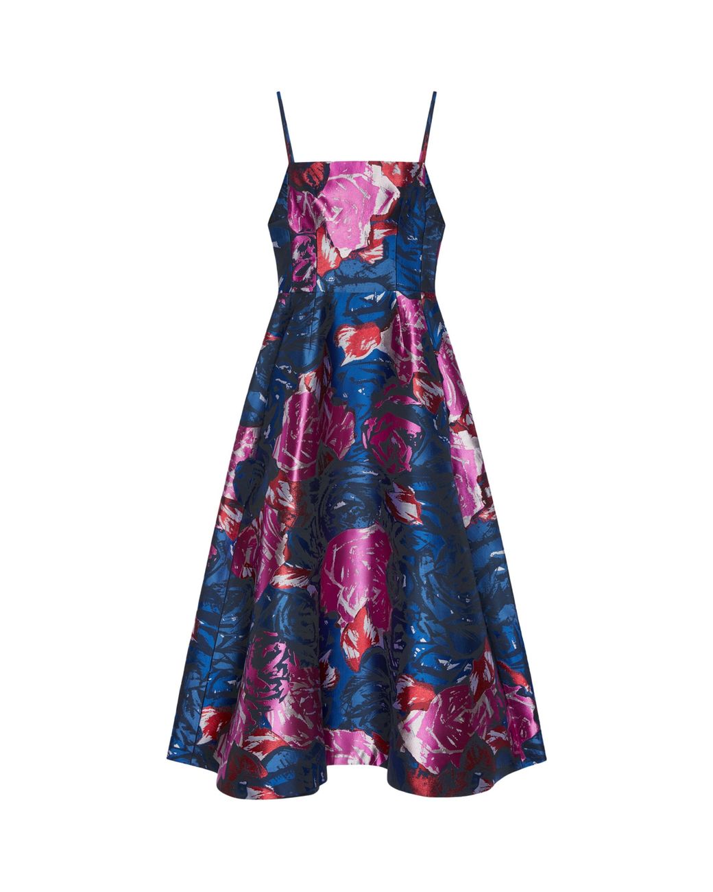 Givenchy Blue Floral Jacquard Midi Dress