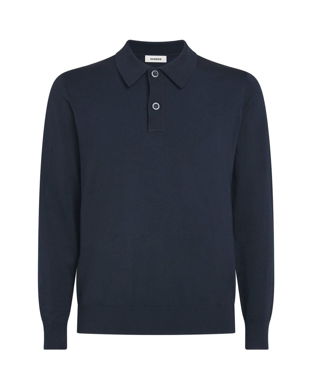 Sandro Blue Long-Sleeve Polo Shirt for men