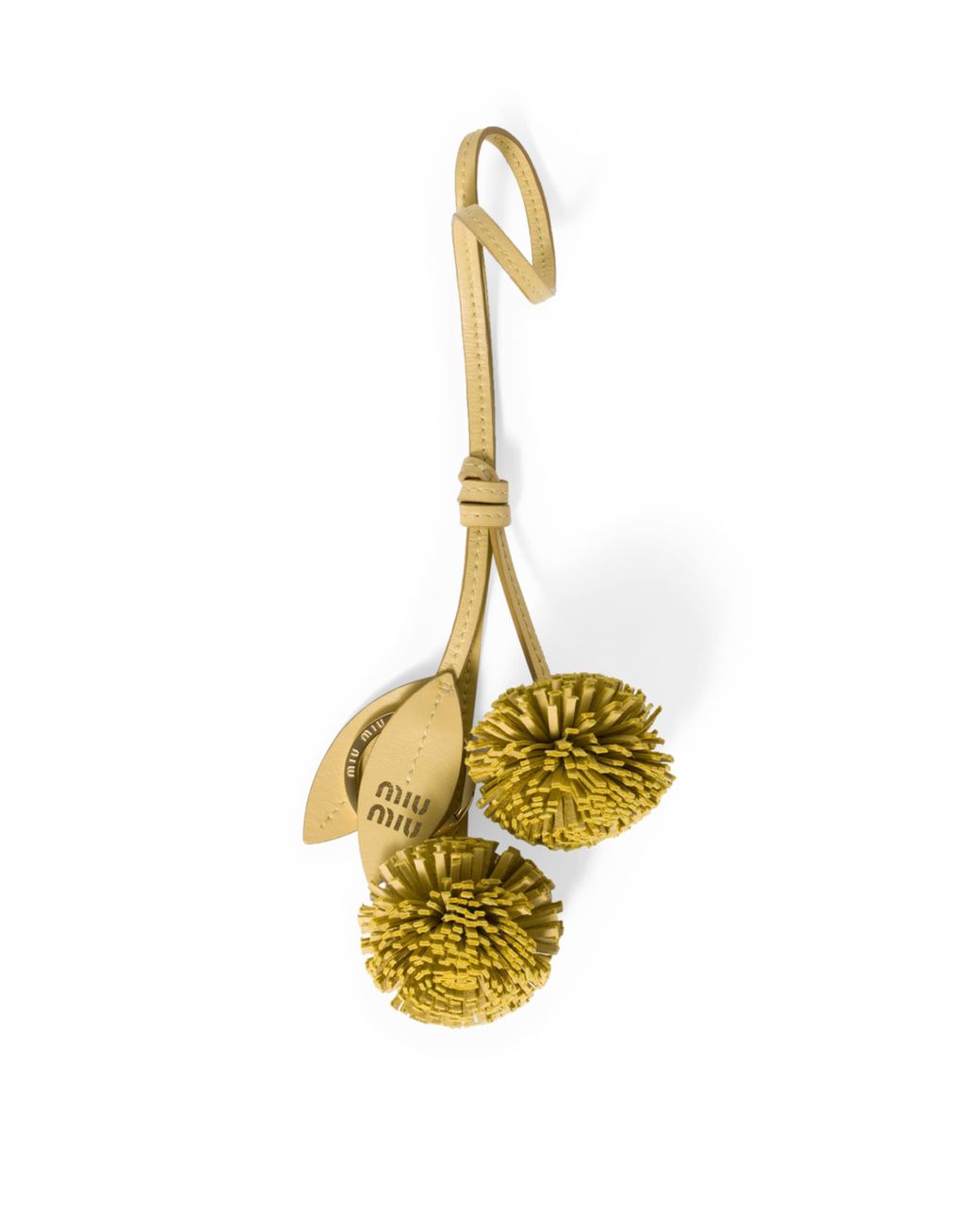 Miu Miu Metallic Leather Dandelion Keychain