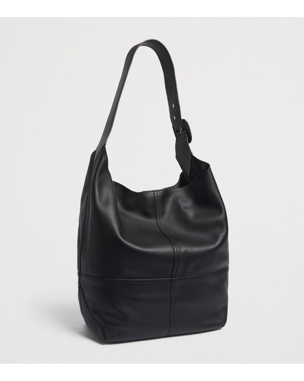AMI Black Leather Etienne Tote Bag