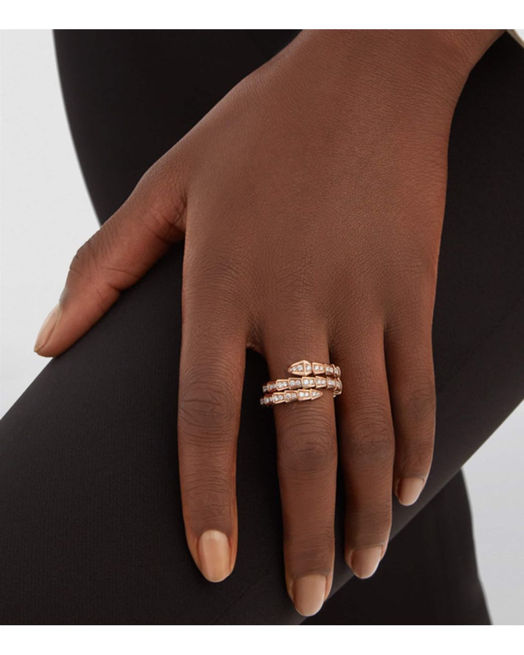 BVLGARI Pink And Diamond Serpenti Viper Ring