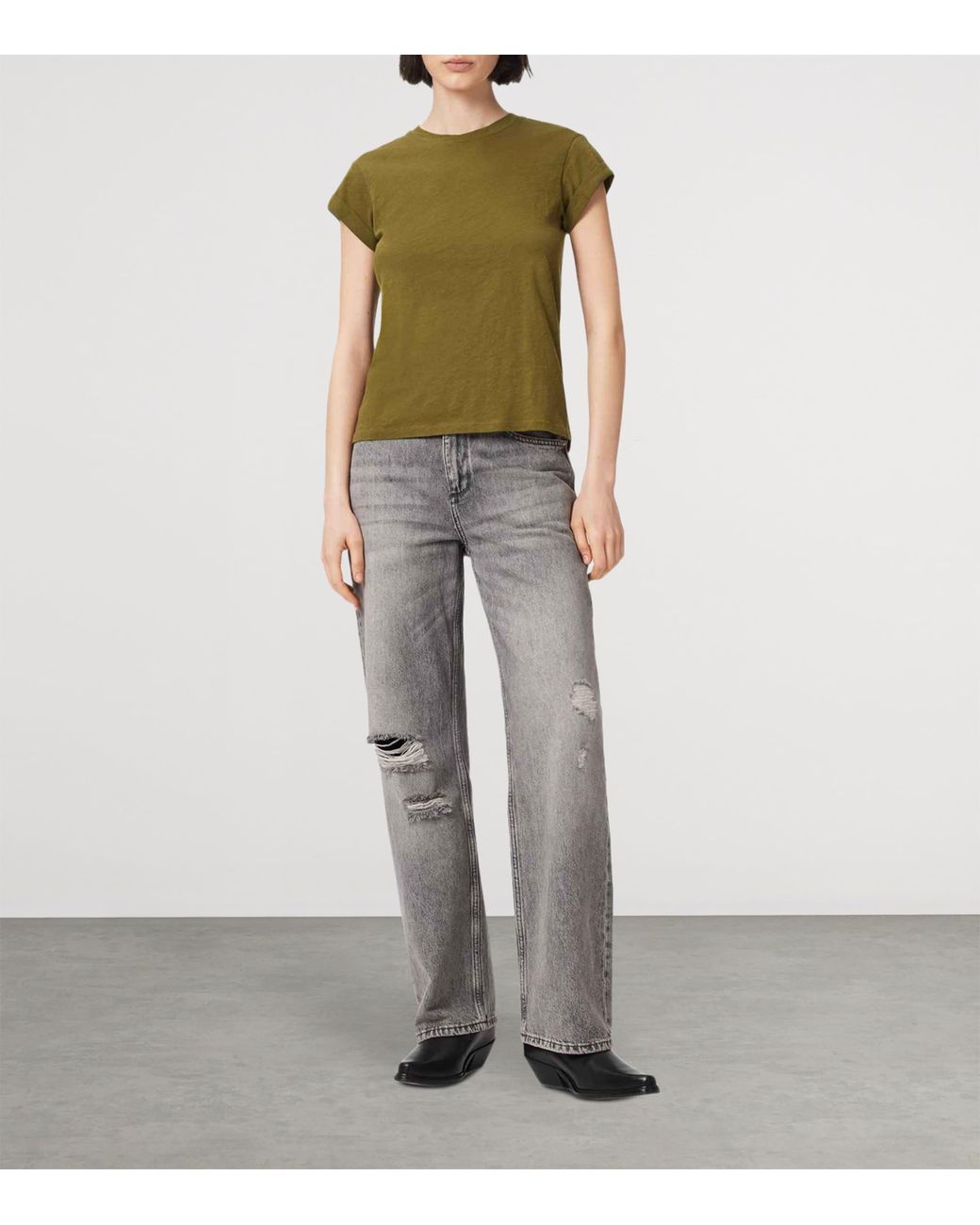 AllSaints Green Organic Cotton Anna T-Shirt