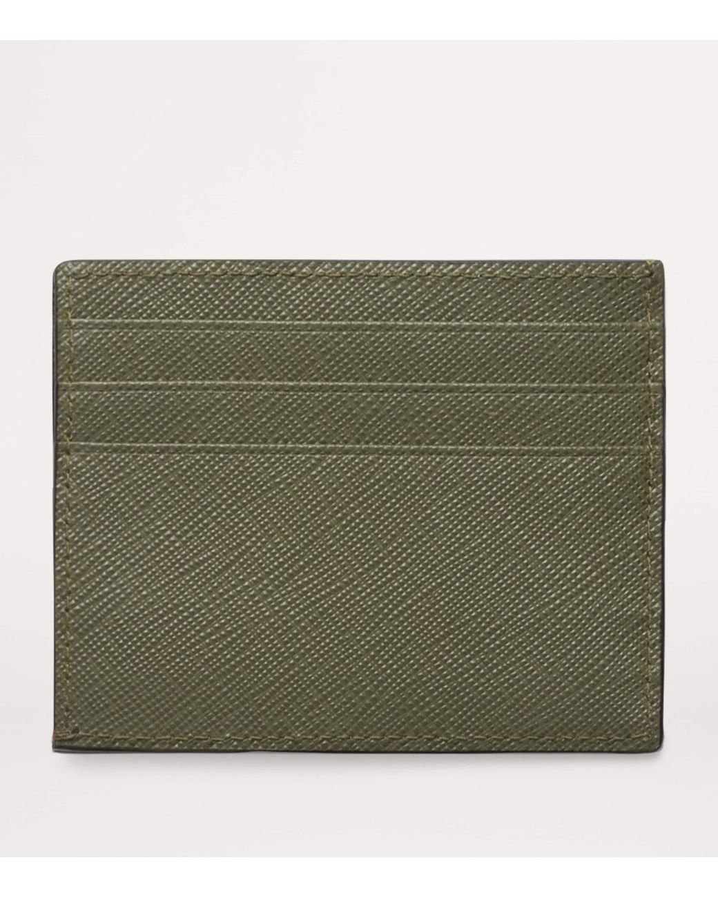 Prada Green Saffiano Leather Credit Card Holder for men