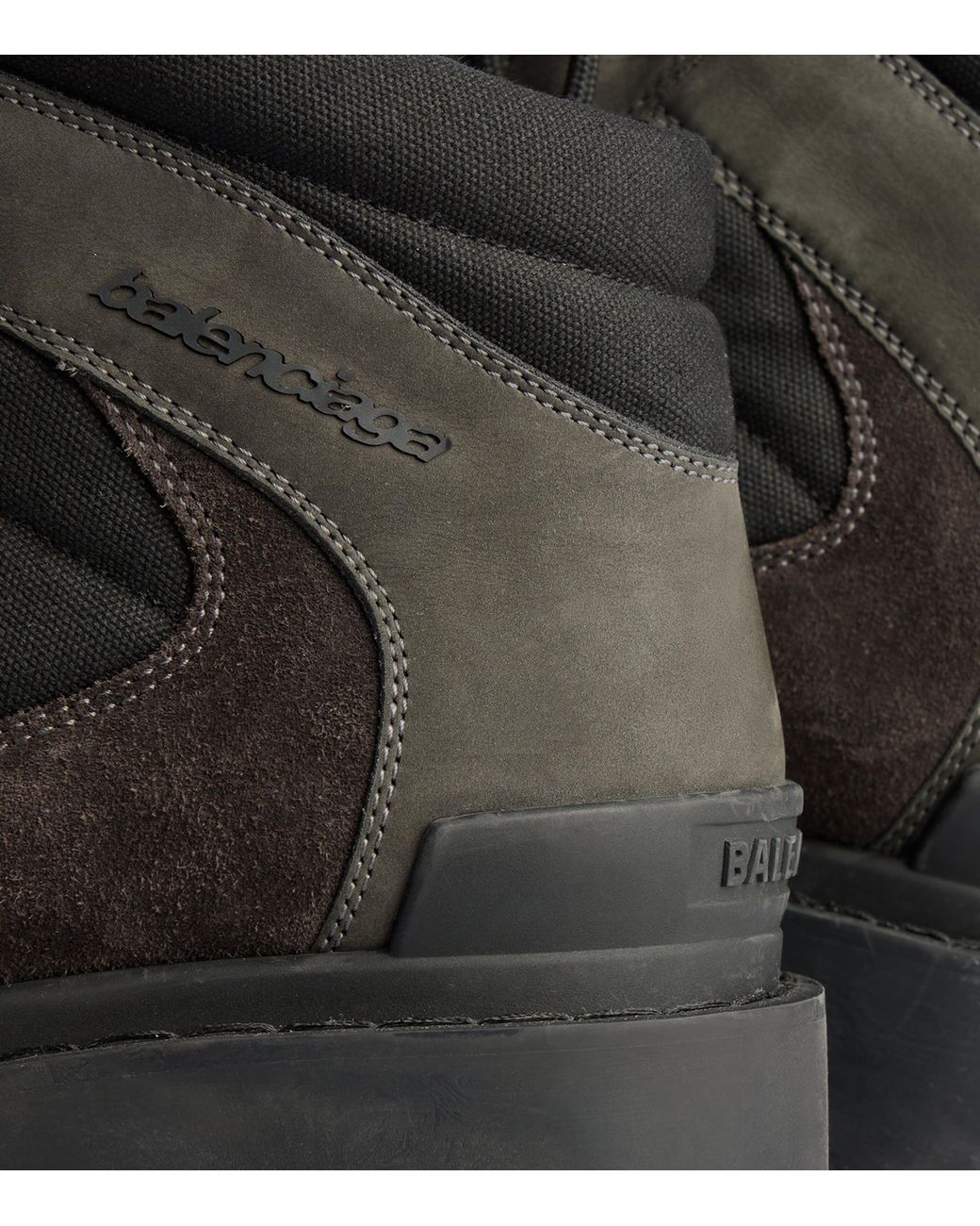 Balenciaga Black Leather-Cotton Combat Strike Ankle Boots for men