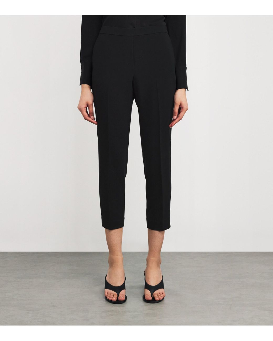 Theory Black Cropped Treeca Trousers