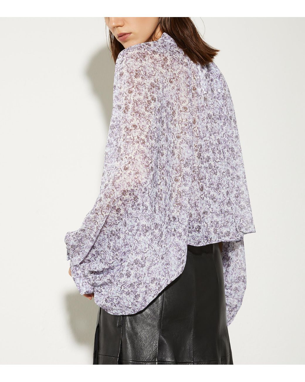 MAX&Co. Purple Crepe Printed Blouse