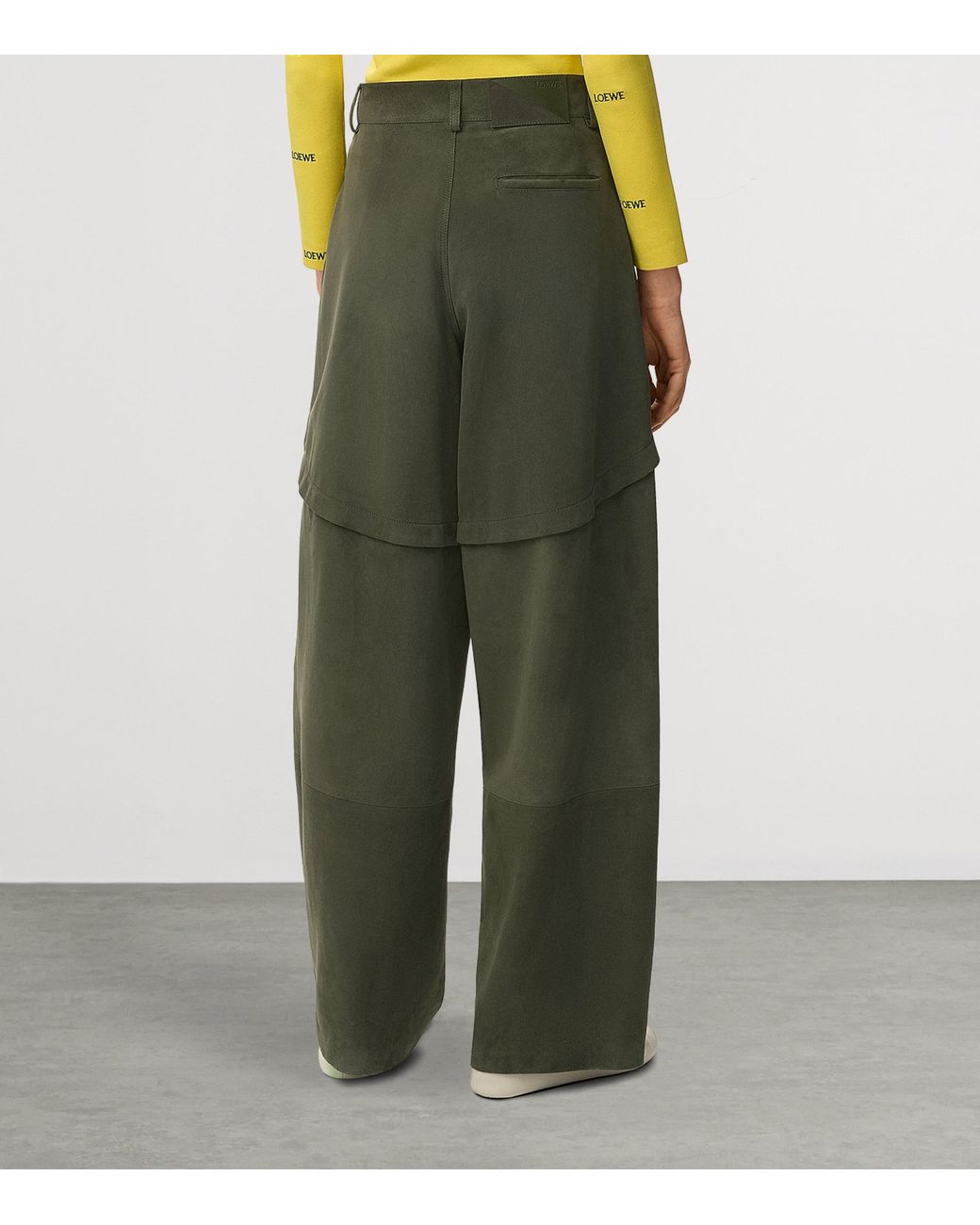 Loewe Green Suede Layered Trousers