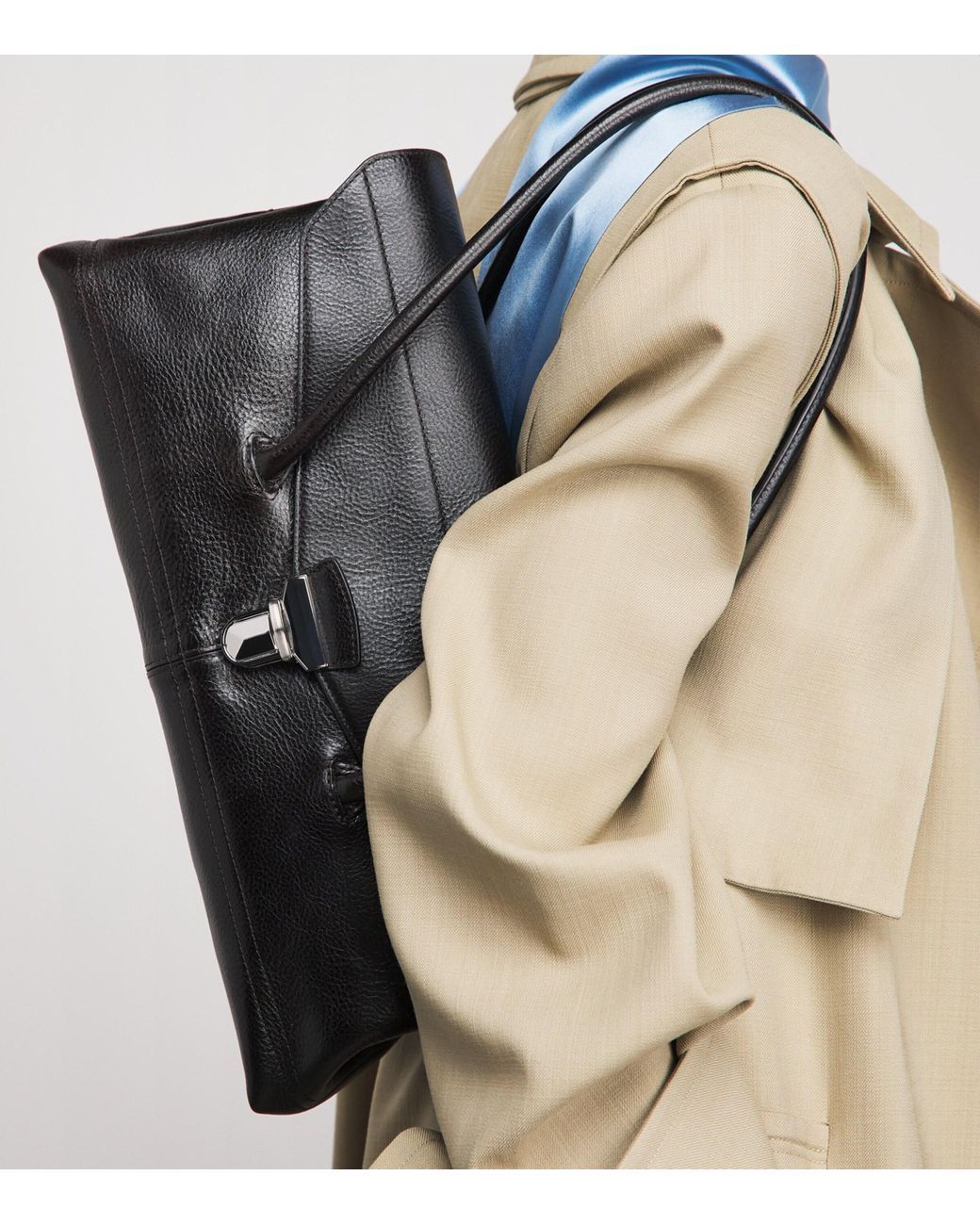 Lemaire Black Leather Gear Shoulder Bag