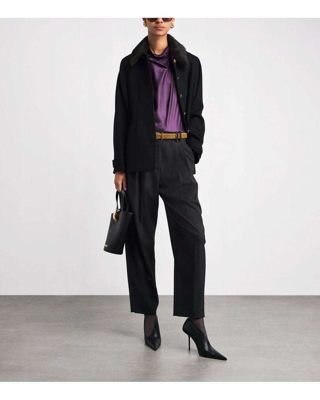 Veronica Beard Black Whitlock Barrel Trousers