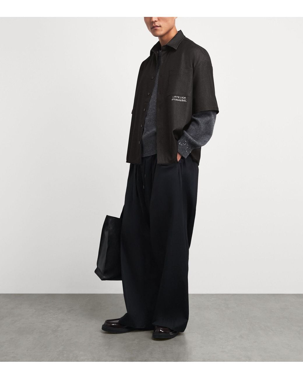 DOMREBEL Black Denim Goombah Shirt for men