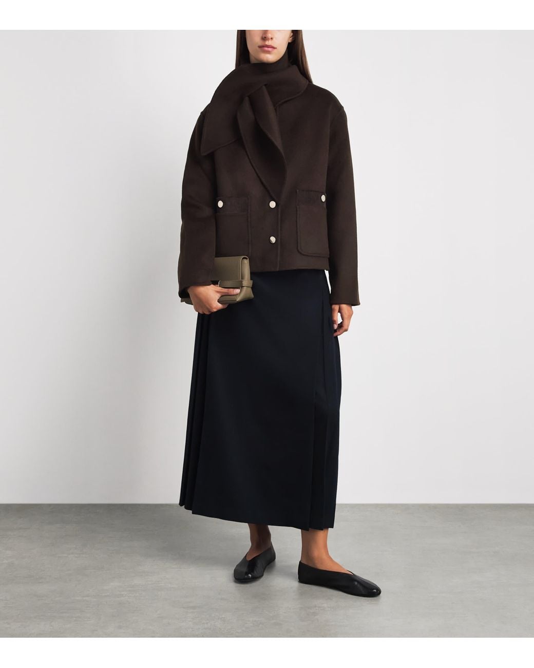 Claudie Pierlot Black Wool-Blend Scarf Jacket