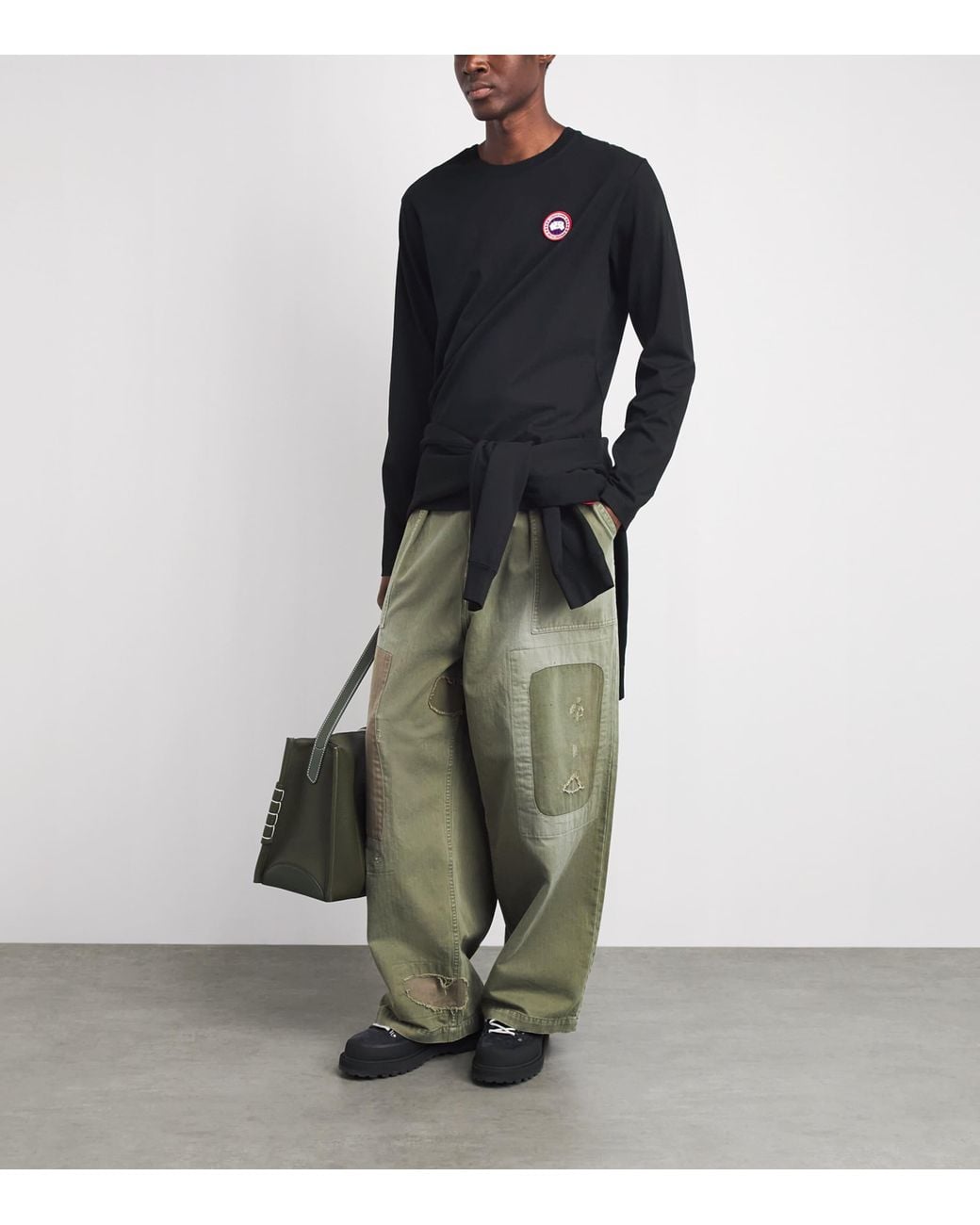 Canada Goose Black Organic Cotton Vantage Long-Sleeve T-Shirt for men