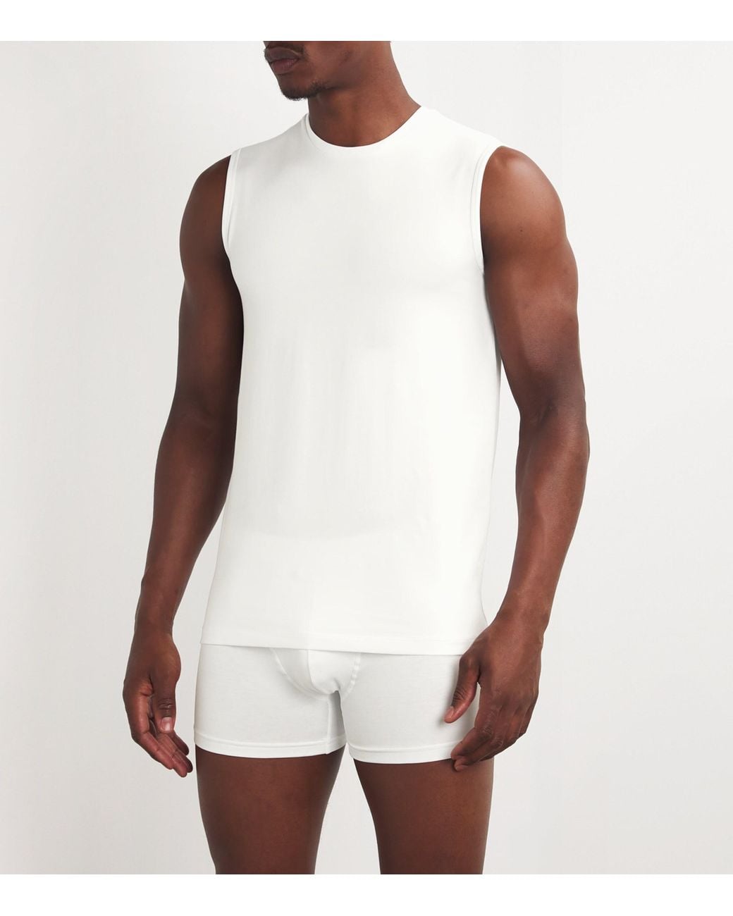 Falke White Cotton-Blend Daily Comfort Muscle Shirt for men