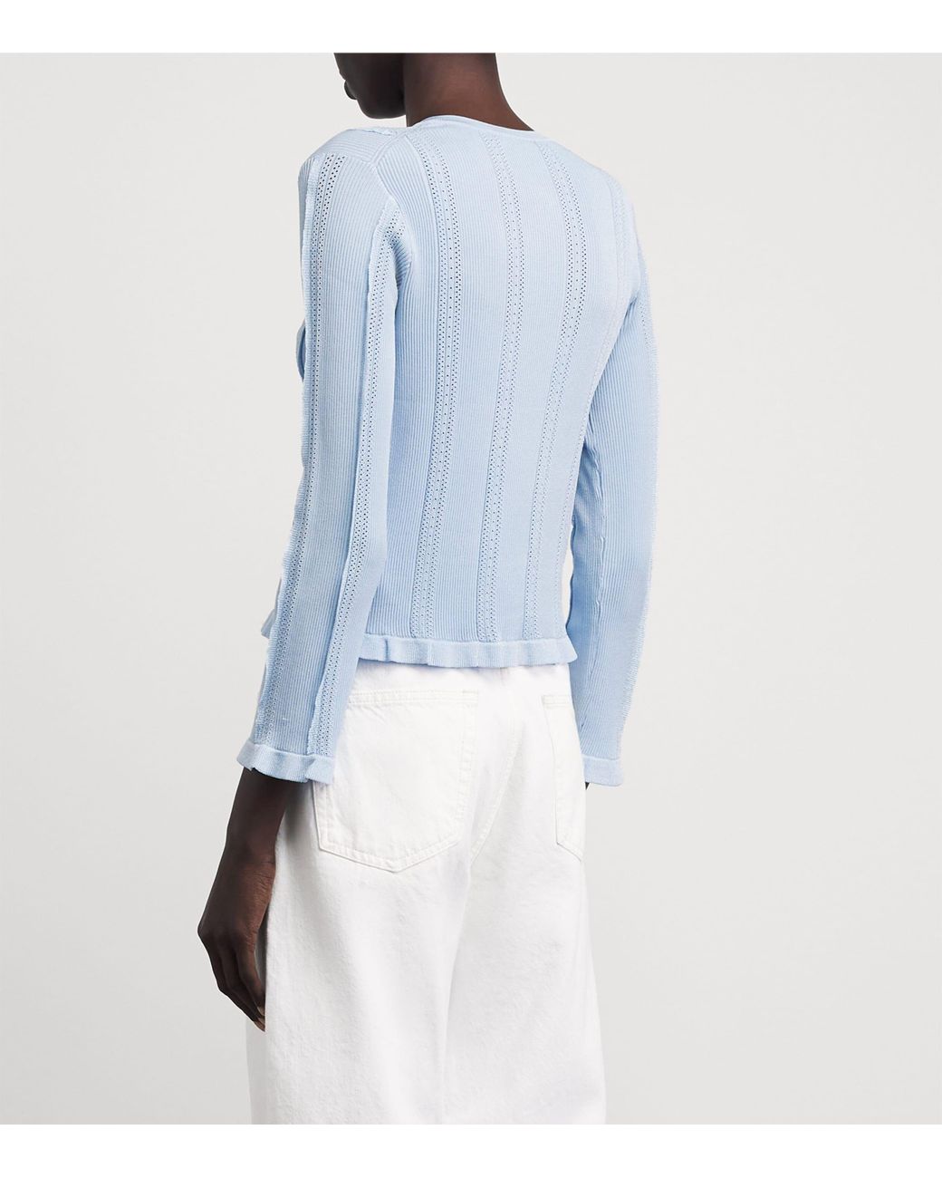 Maje Blue Pointelle 2-In-1 Cardigan