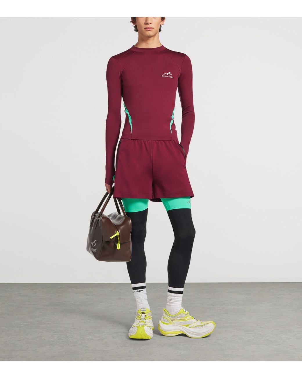 Balenciaga Red Technical Long-Sleeve T-Shirt for men