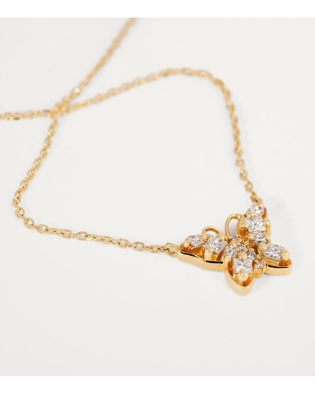 Suzanne Kalan Metallic And Diamond Princess Mini Butterfly Necklace