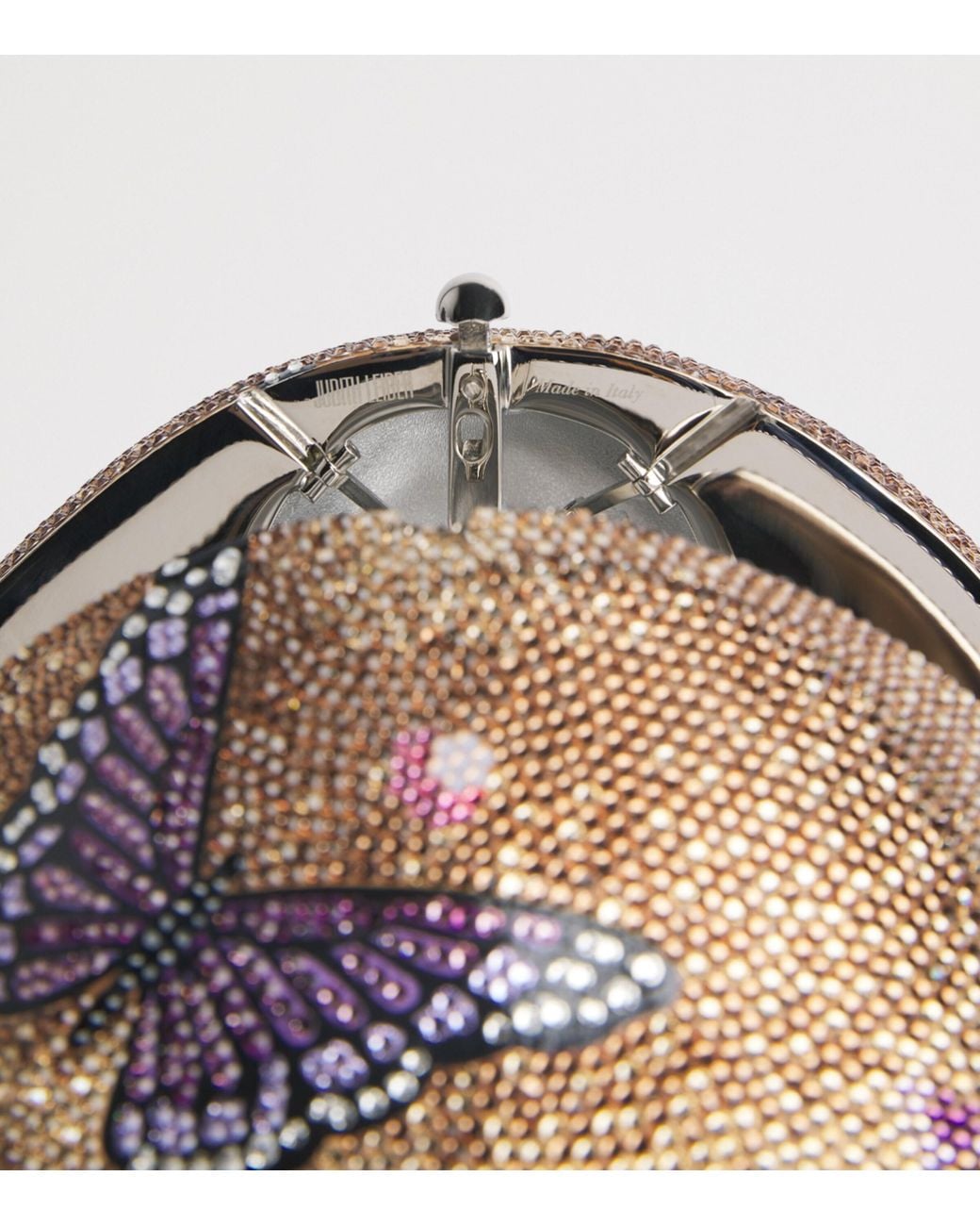 Judith Leiber White Embellished Mushroom Bella Clutch Bag