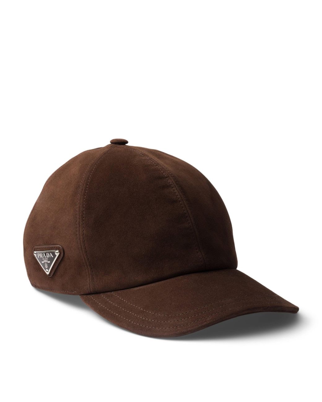 Prada Brown Suede Baseball Cap for men