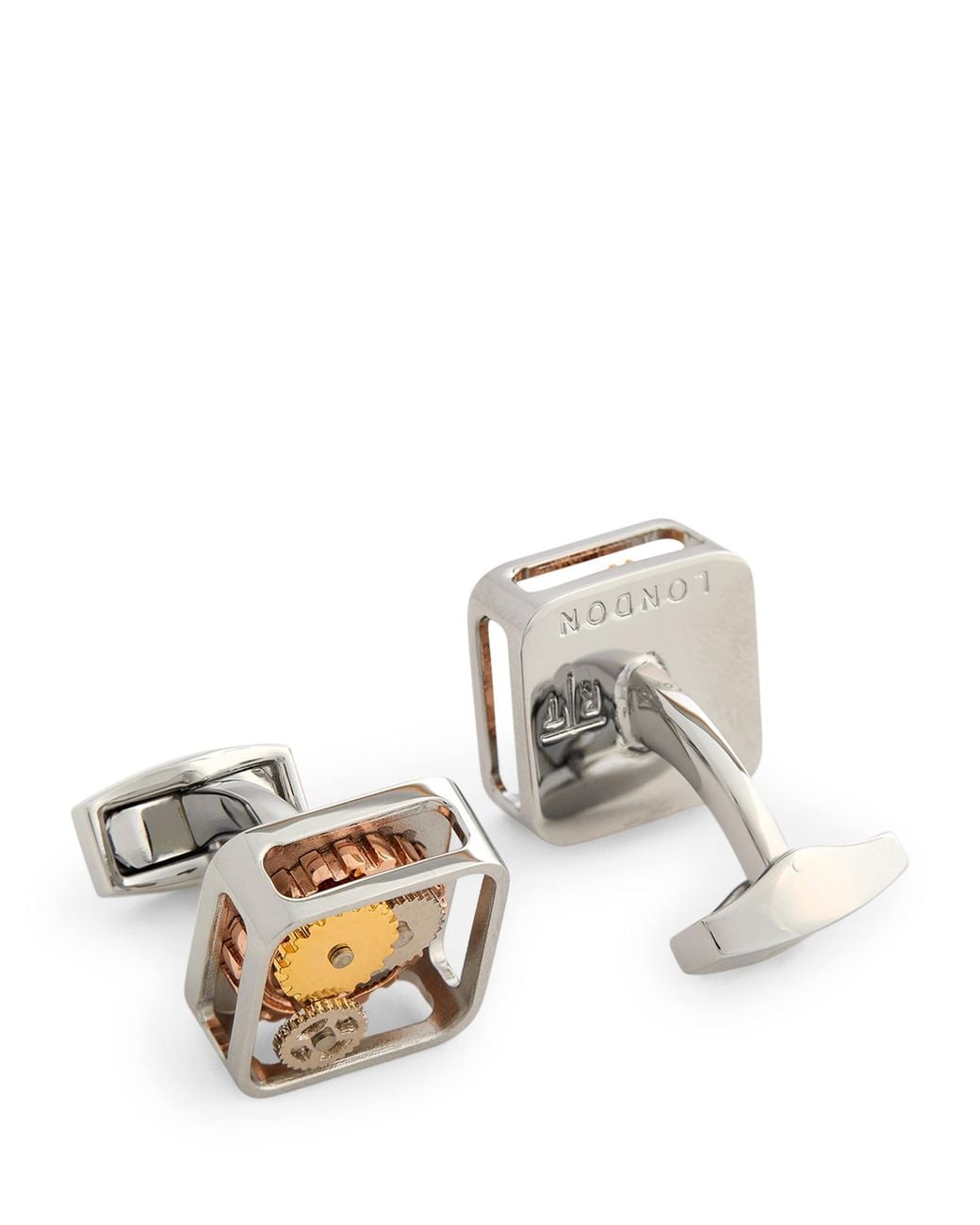 Tateossian White Square Gear Cufflinks for men