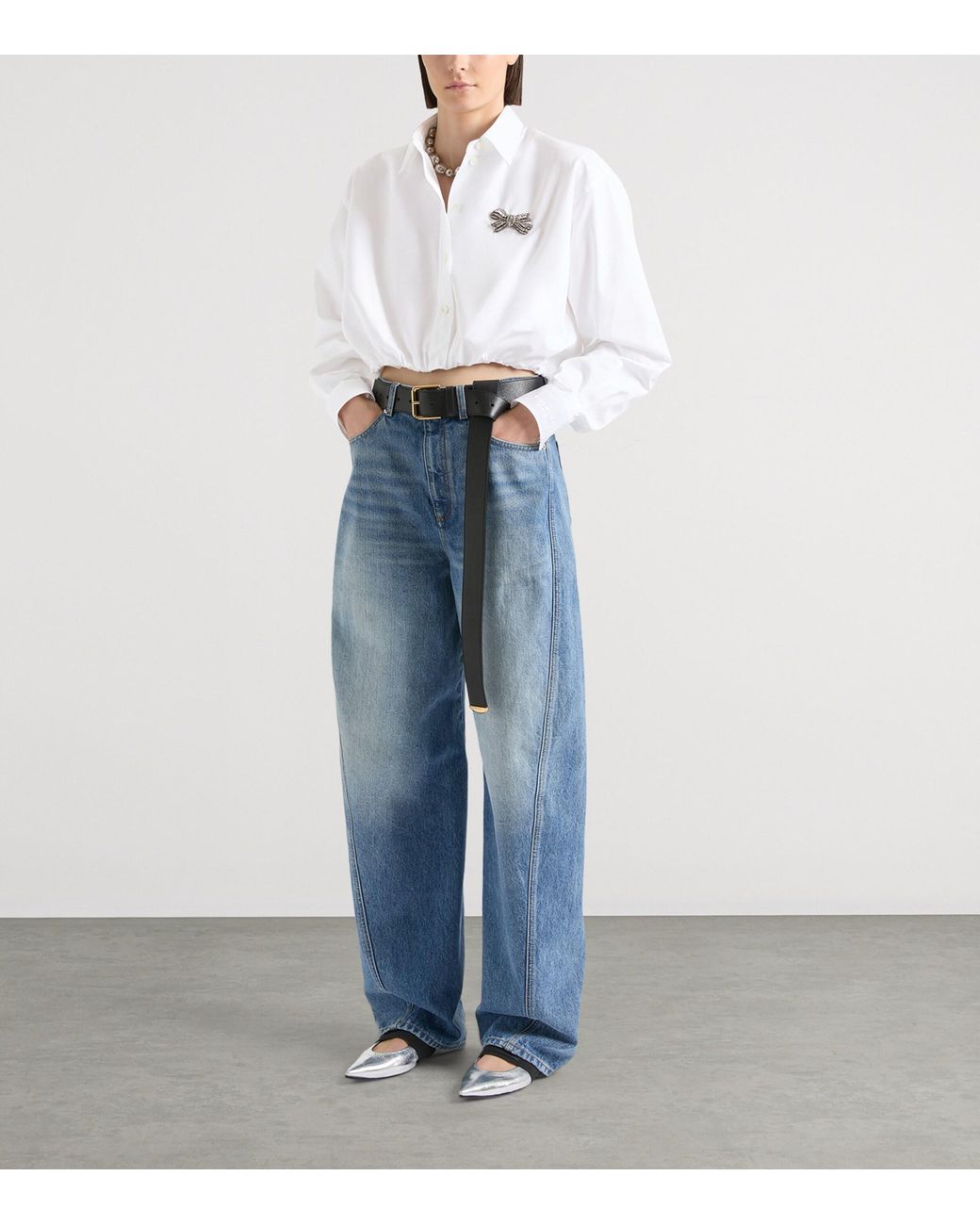Givenchy Blue Faded Cocoon Wide-Leg Jeans
