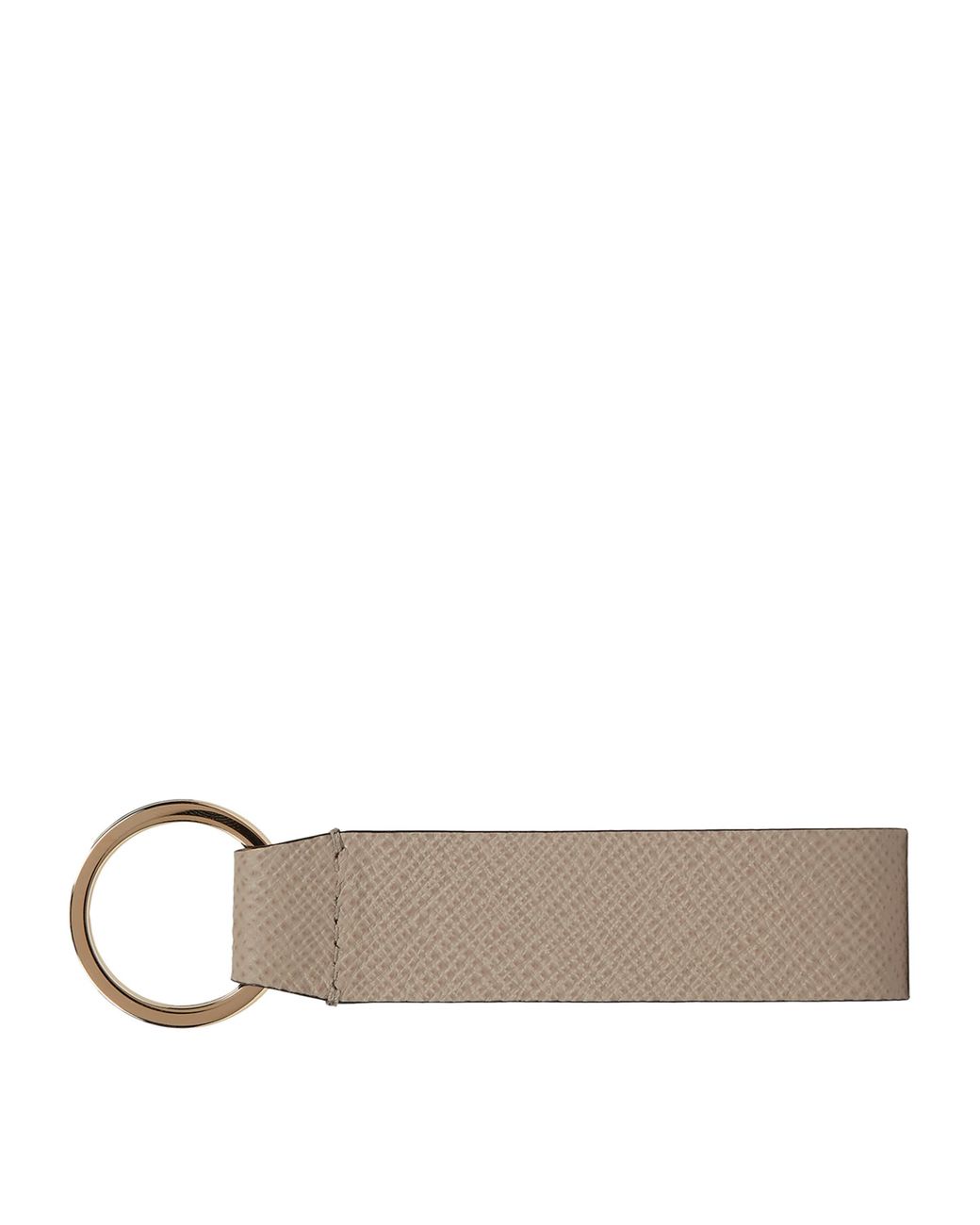 Smythson Natural Leather Panama Keyring