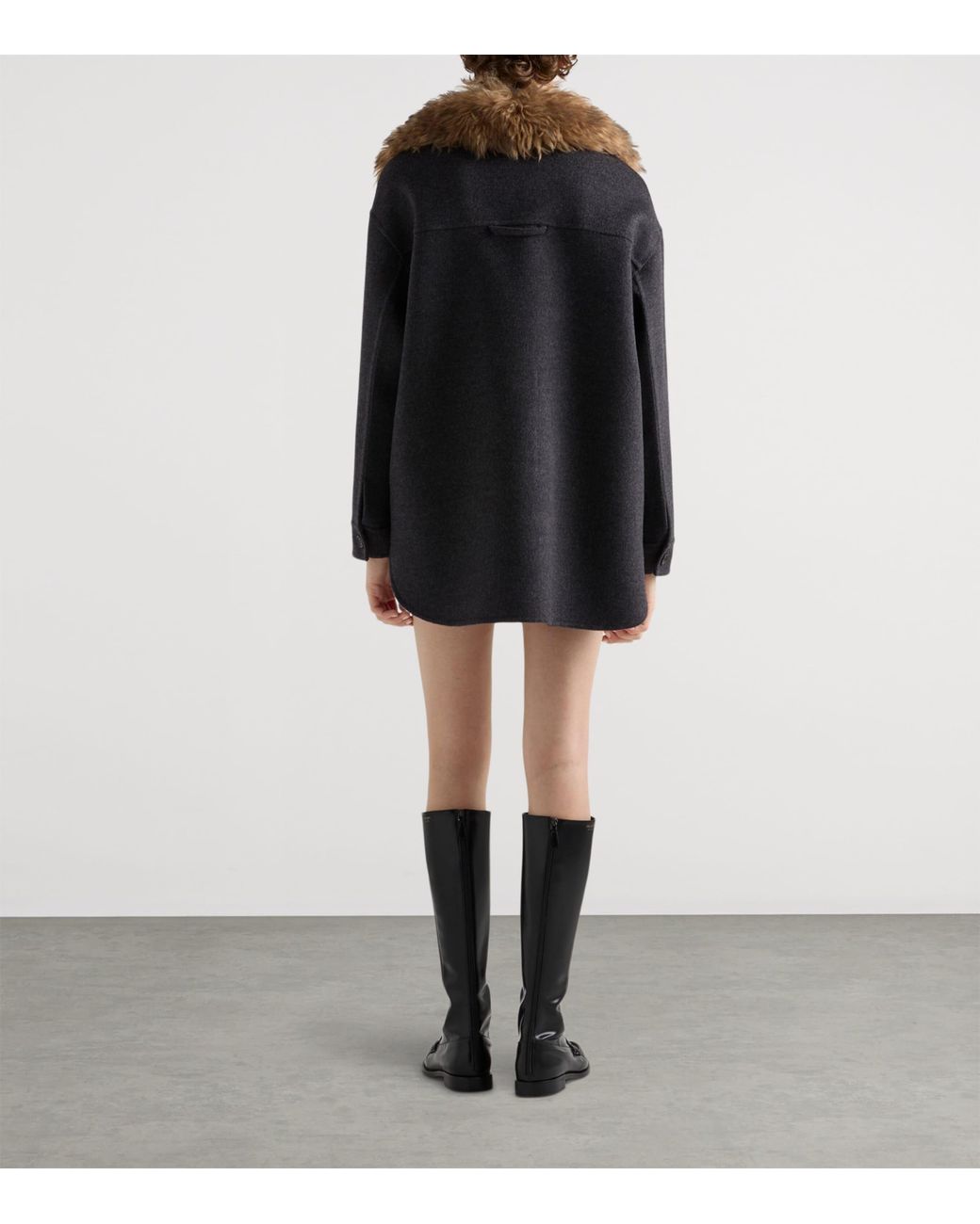 Prada Black Wool-Cashmere Oversized Shirt