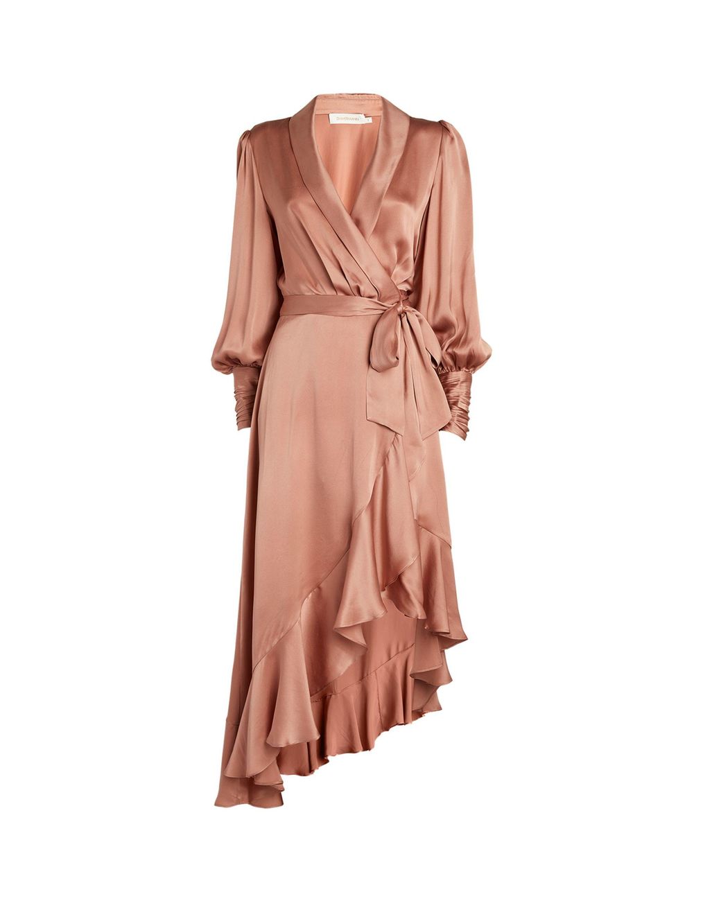 Zimmermann Silk Midi Wrap Dress in Pink - Lyst