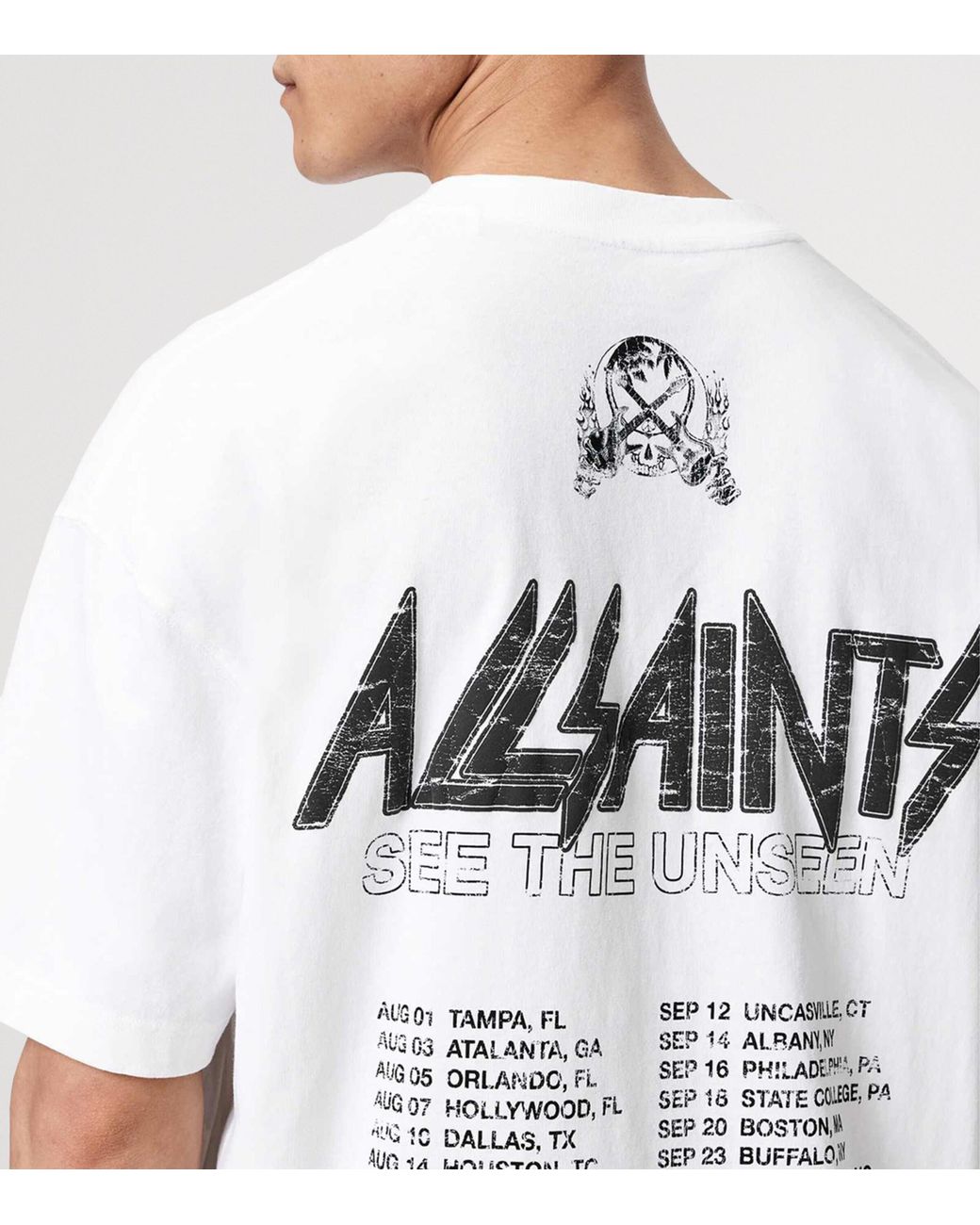 AllSaints White Organic Cotton Chromium T-Shirt for men