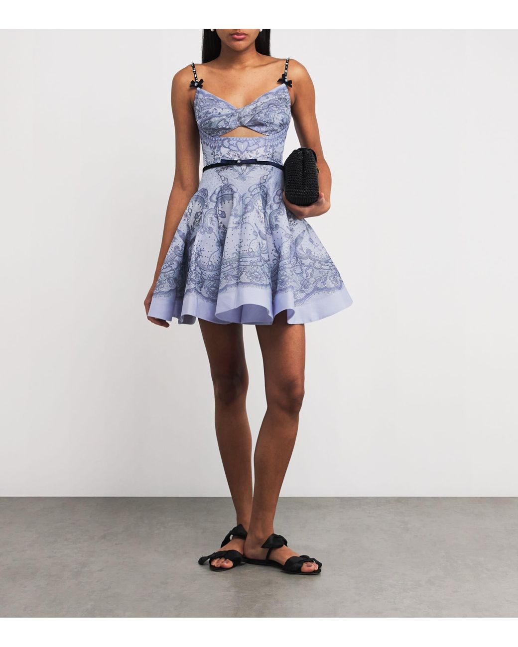 knee length dresses for ladies Zimmermann Crush Twist Front Mini Dress in Multi Floral main image 0