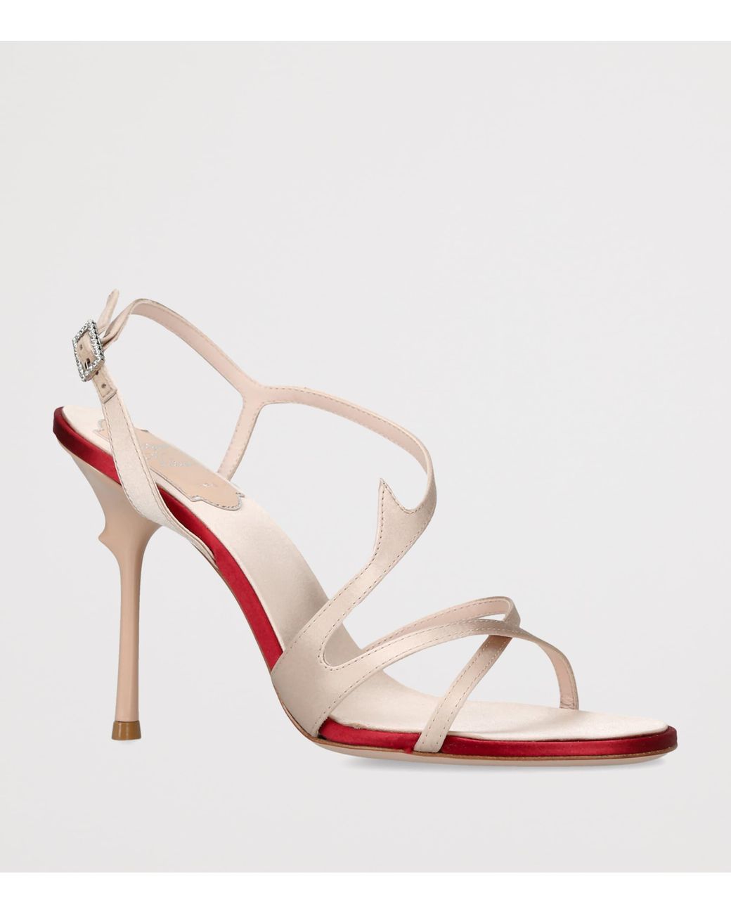 Roger Vivier Pink Satin Rose Sandals 85