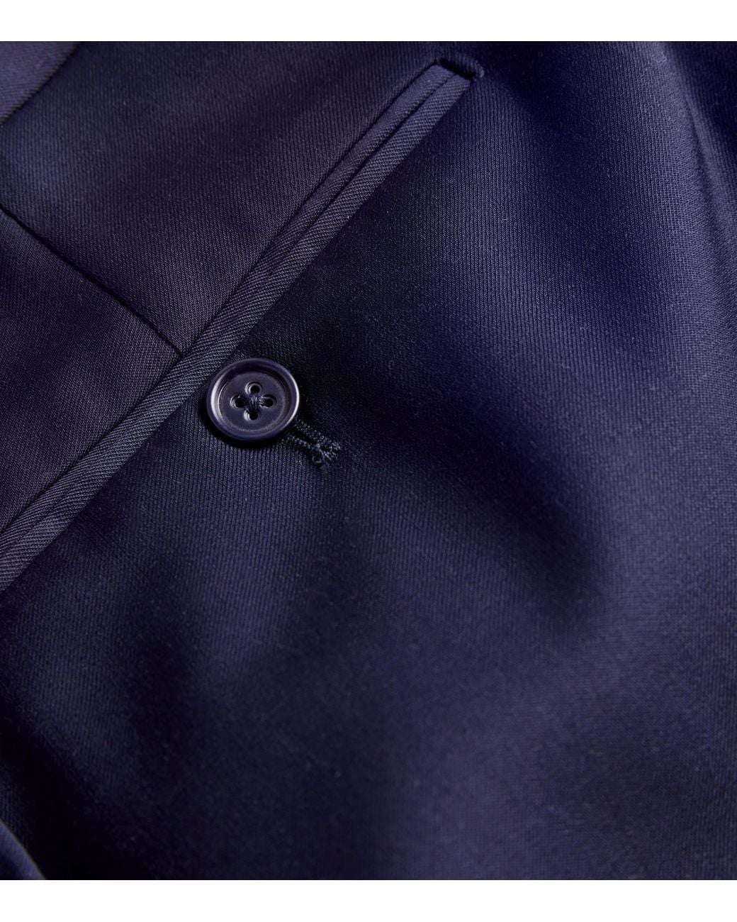Ralph Lauren Blue Wool Serge Straight Trousers for men