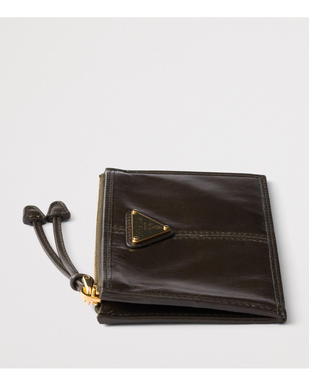 Prada Black Saffiano Leather Zip Card Holder