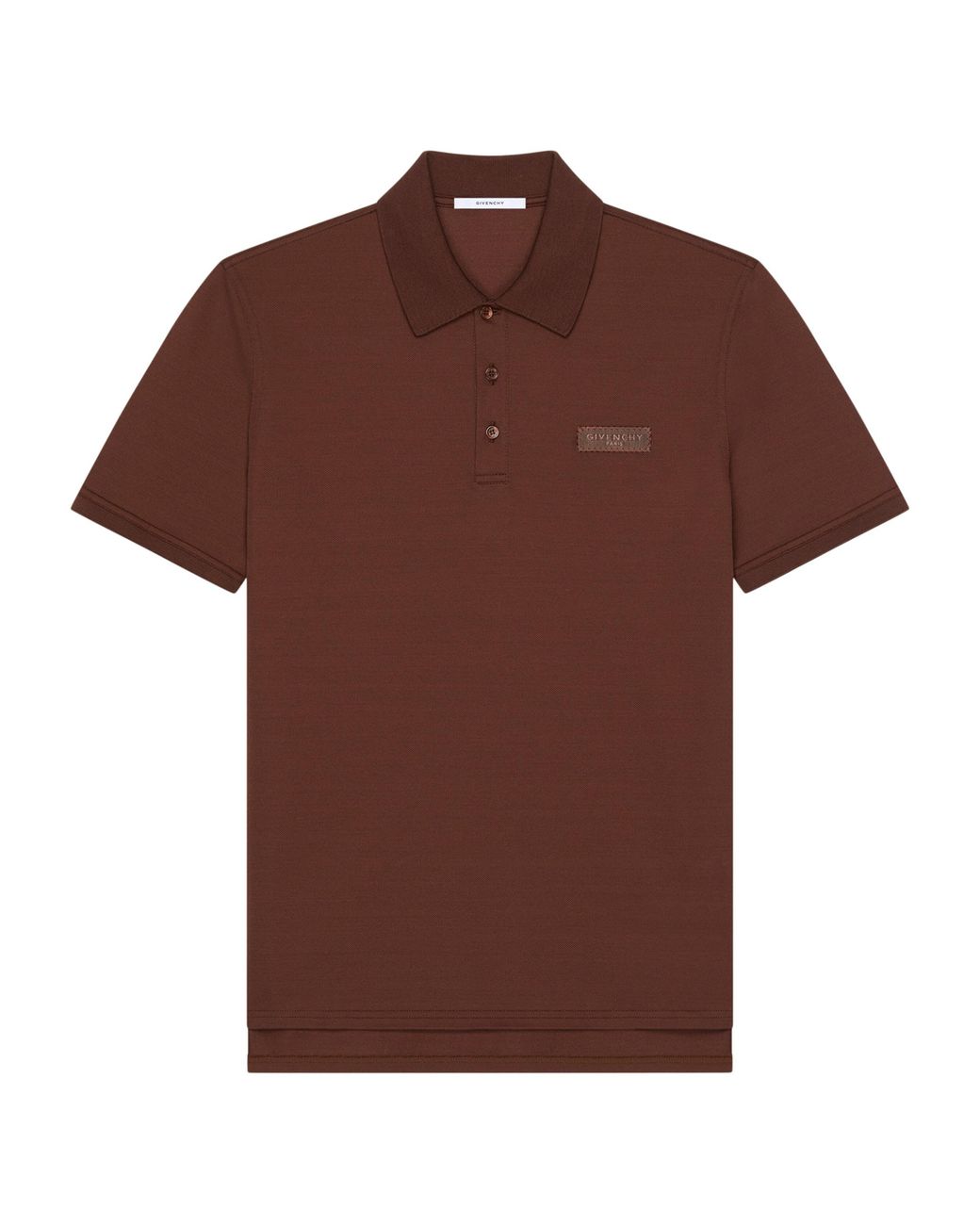 Givenchy Brown Cotton Grosgrain Logo Polo Shirt for men