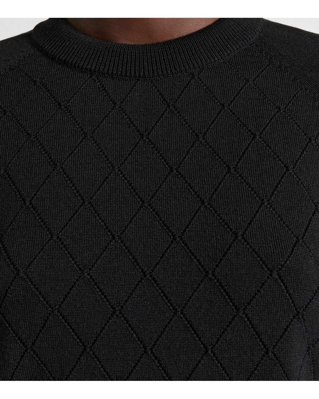 Balmain Black Merino Wool Button-Detail Sweater