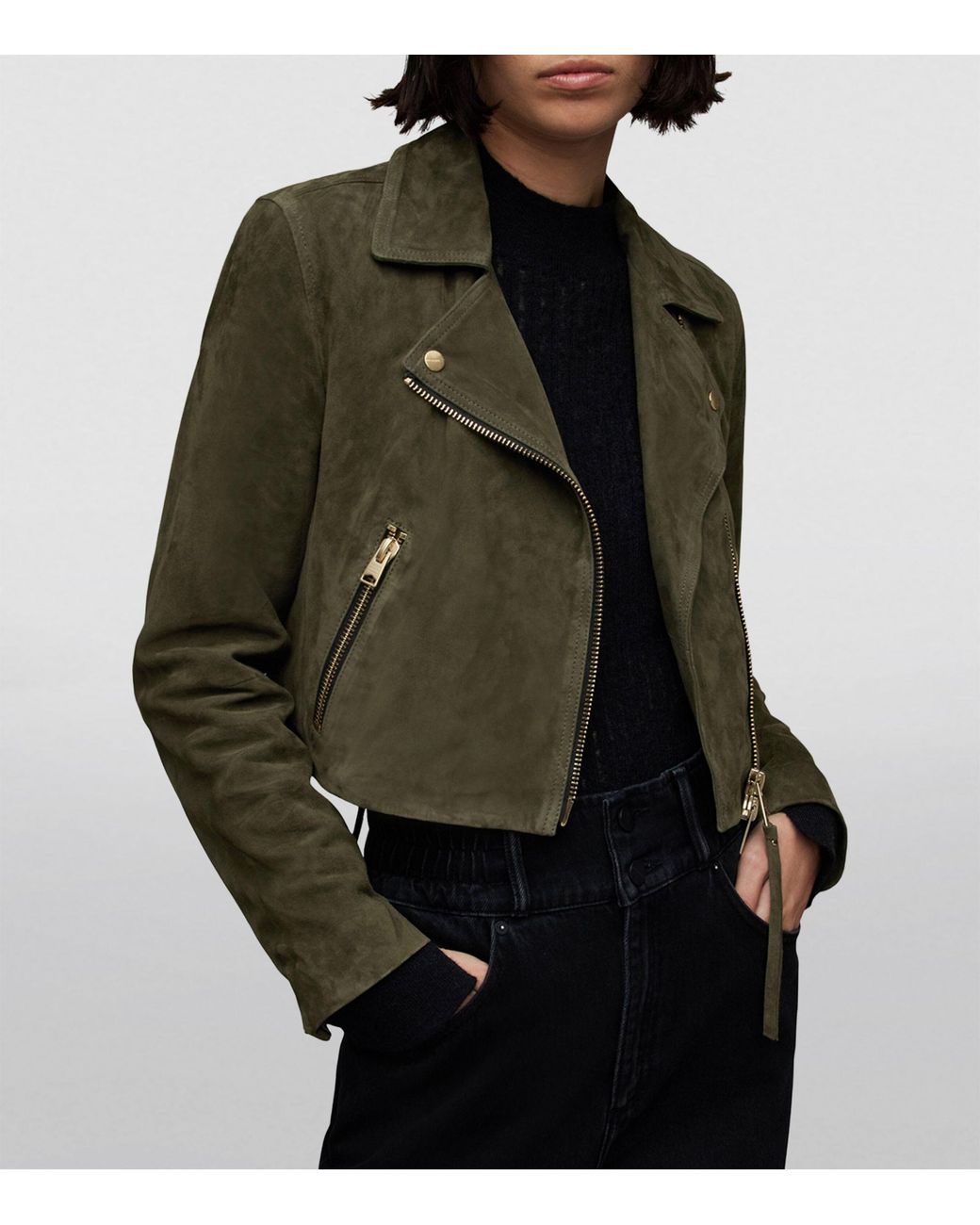 All saints suede leather jacket best sale