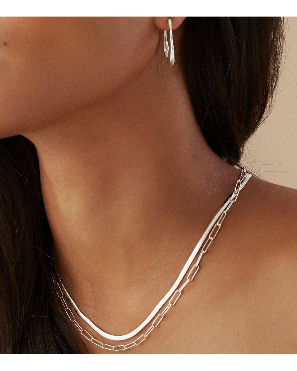 Monica Vinader White Sterling Alta Necklace