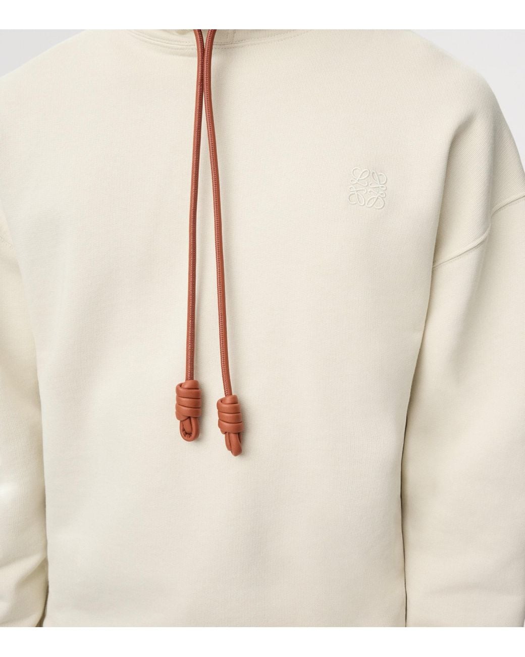 Loewe White Cotton-Blend Anagram Hoodie for men