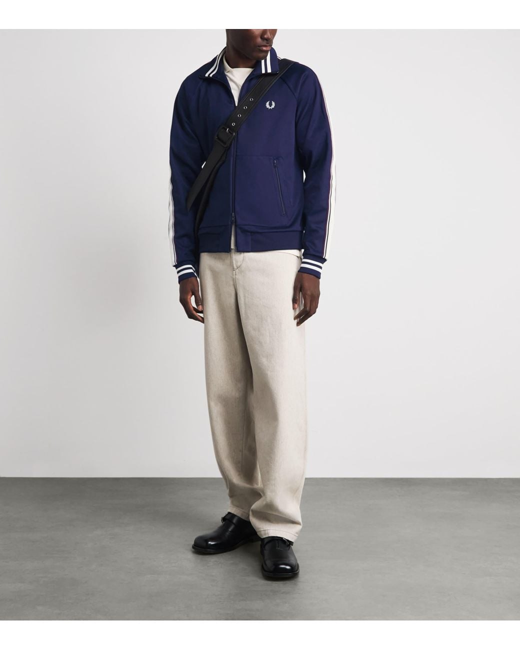 Fred Perry Embroidered Taped Track Jacket in Blue for Men | Lyst