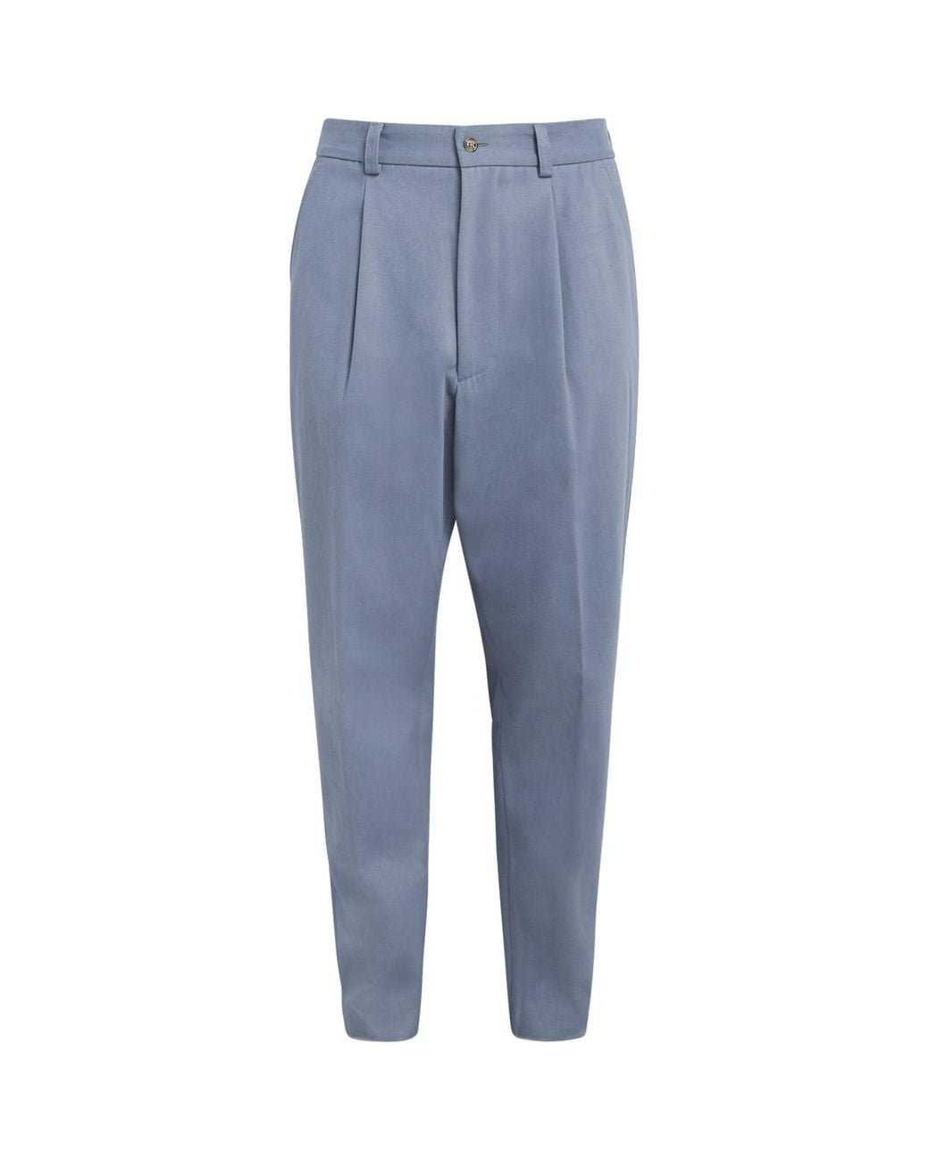 Eleventy Blue Cotton Pleated Trousers for men