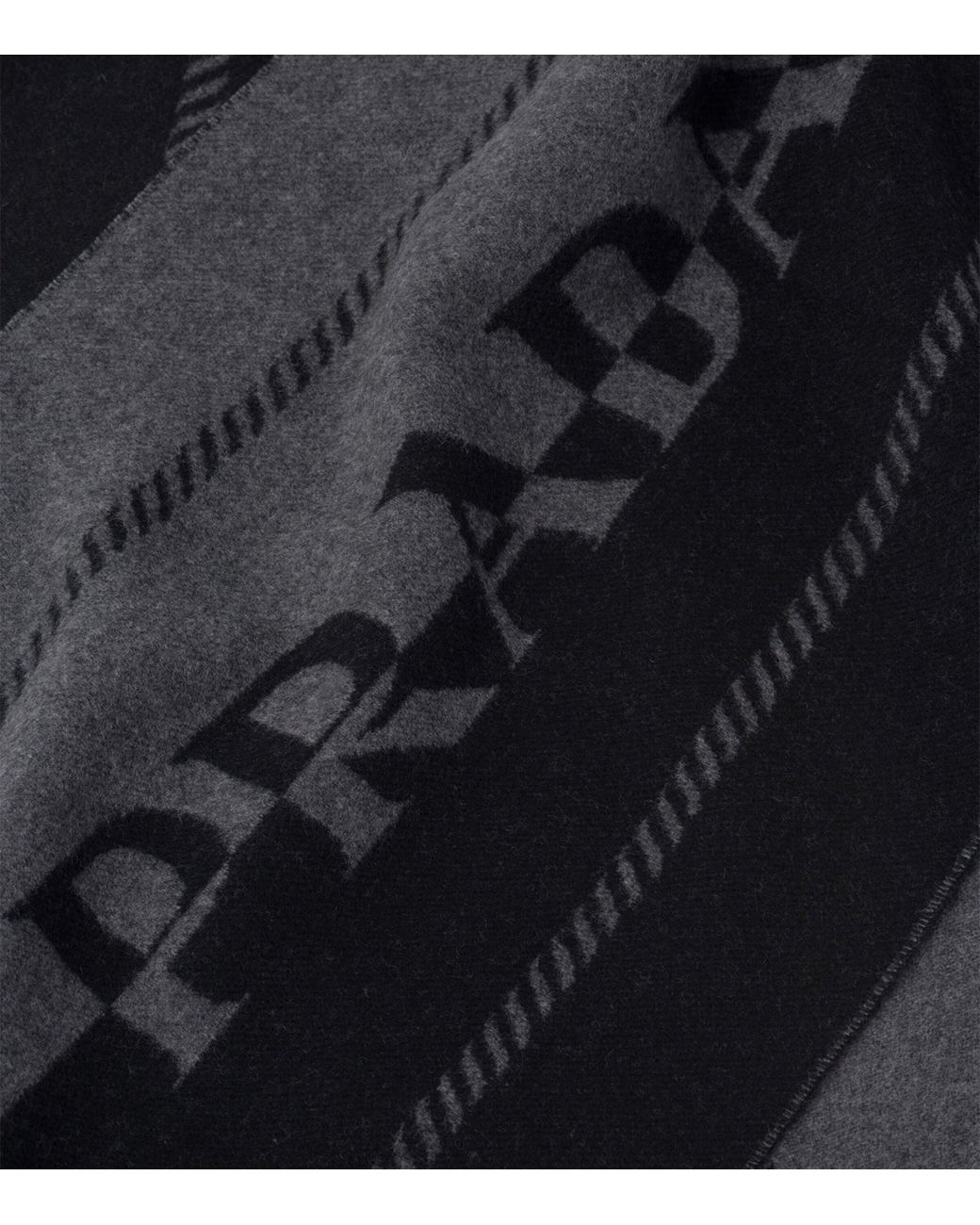 Prada Black Wool Logo Scarf for men